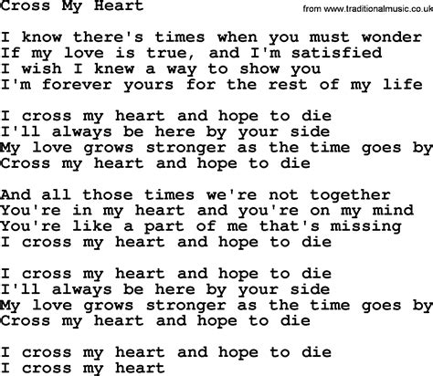 Dolly Parton song: Cross My Heart, lyrics