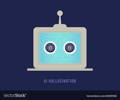 Ai hallucination concept llm large language model Vector Image