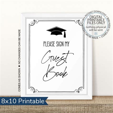 PRINTABLE Guest Book Graduation Sign | Graduation guest book, Graduation signs, Graduation party ...