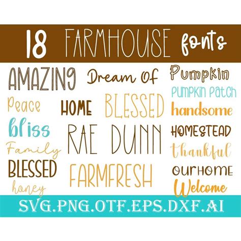 Farmhouse Font SVG OTF, Farmhouse Font Alphabet,Font Bundle - Inspire ...