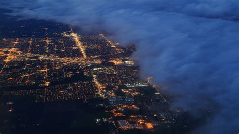 City at night from above