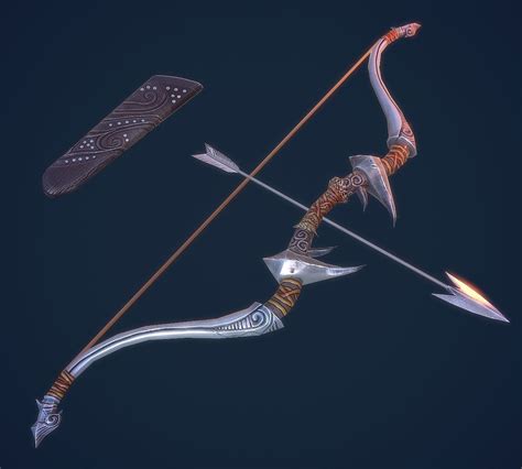 Bow and Arrow 3D LowPoly Game Model Weapon Game-Ready Bow Suit free VR / AR / low-poly 3D model ...