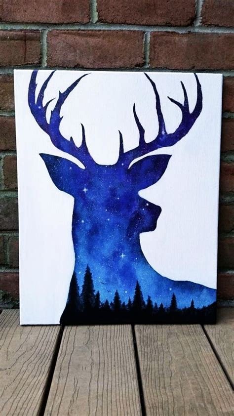 30 Best Canvas Painting Ideas for Beginners | Deer art print, Night sky ...