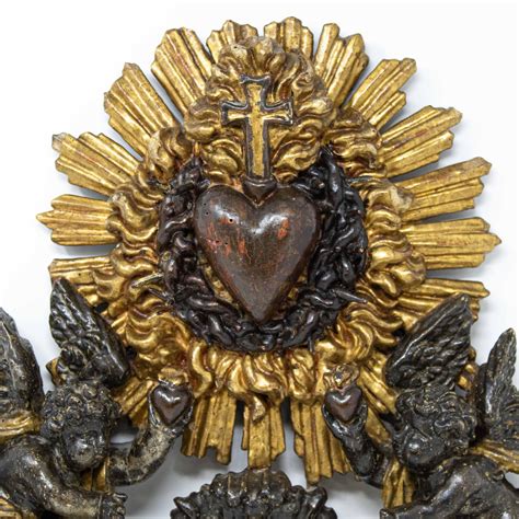 17th Century Adoration of the Sacred Heart of Jesus Wood Sculpture at 1stDibs | adoration ...