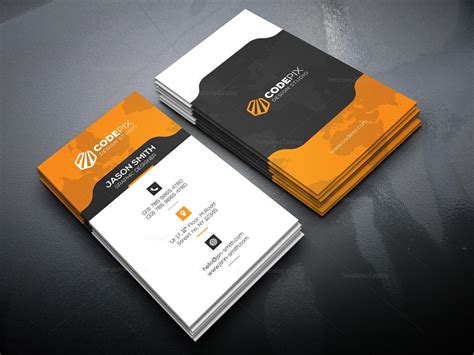 Vertical Business Card with Stylish Design 000521 - Template Catalog