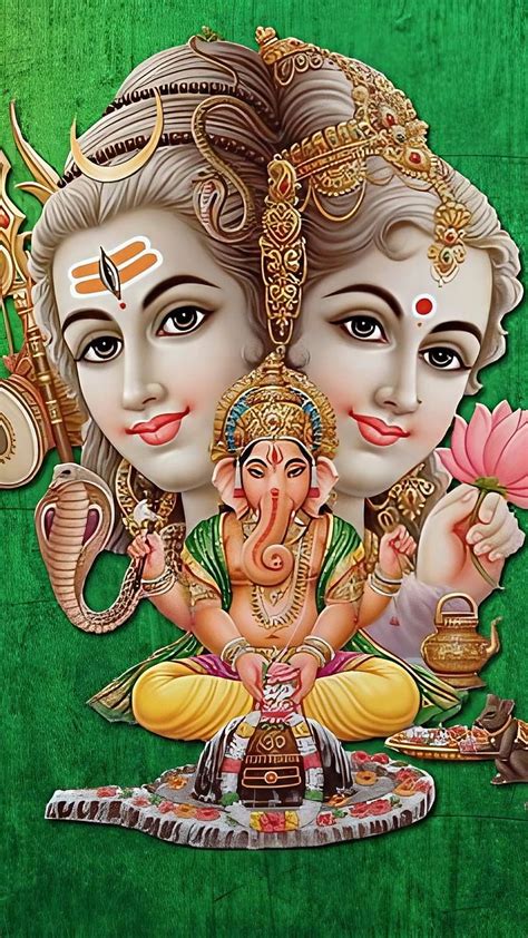[2024] 🔥Shiv Parvati Ganesh Lord Ganesh Lord God Ganesh Ji Hd Phone ...