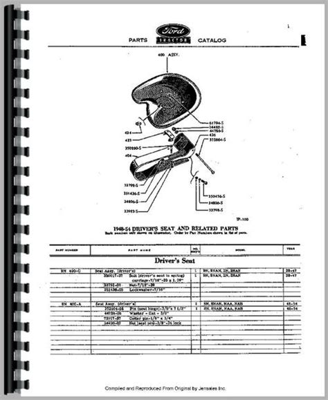 Ford 9N Tractor Parts Manual