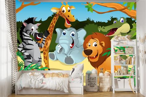 Jungle Group Animal Friends Wall Mural Wallpaper