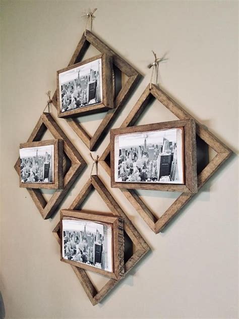 4 Beautiful Farmhouse Diamond Picture Frames, Rustic Picture Frames ...