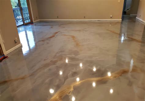 Epoxy Metallic Floor | Concrete stained floors, Epoxy floor designs, House flooring