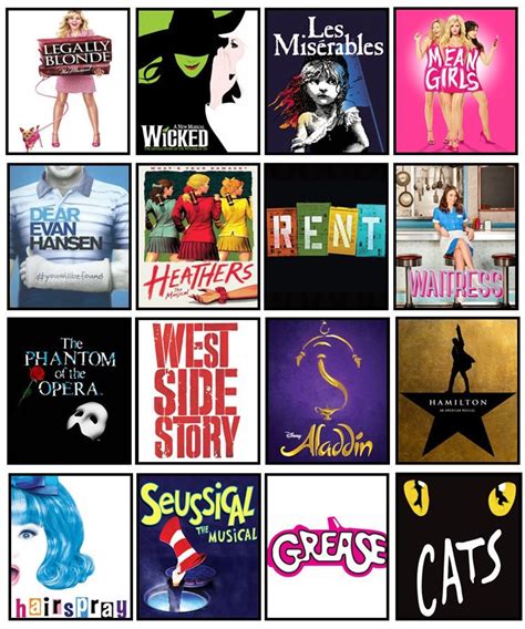 Musical Theatre Tribute Art CUSTOM BROADWAY POSTER 16 Shows Broadway ...