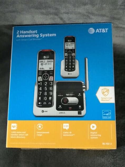 AT&T Bl102-2 DECT 6.0 2-handset Cordless Phone for Home With Answering Machine for sale online ...