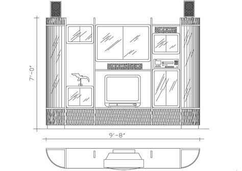 TV Unit Elevation Cad Block Plan N Design, 48% OFF