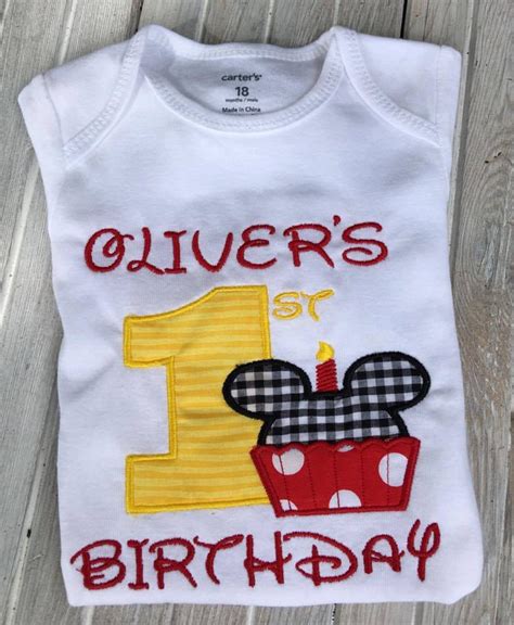 Mickey Mouse Birthday Shirt 1st Birthday Outfit First Mickey | Etsy