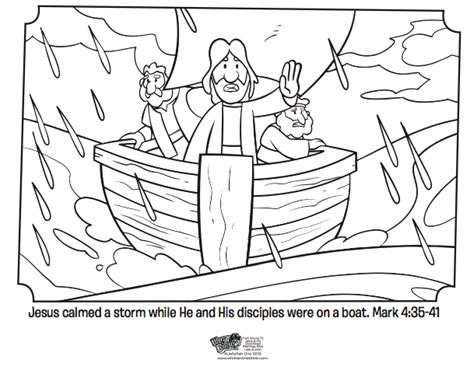 Jesus Calms The Sea Coloring Page