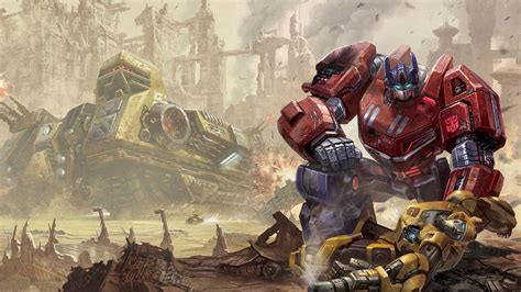 Transformers Fall of Cybertron Optimus Prime & Bumblebee Wallpaper