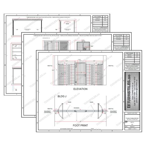 2D Architectural Drawing Set (AutoCAD DWG) - TURNSTILES.us