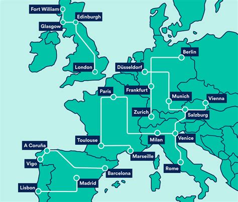 European Rail Map Europe