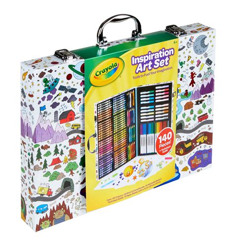 Crayola Assorted Zigzag Inspiration Art Case, 140 Piece, Art Set for ...