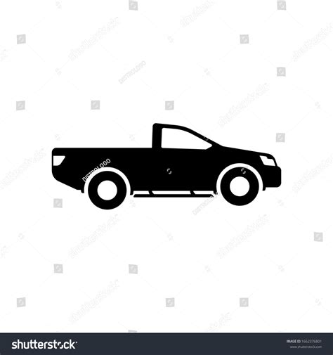 Pickup Truck Vector Illustration Silhouette Pickup Stock Vector ...