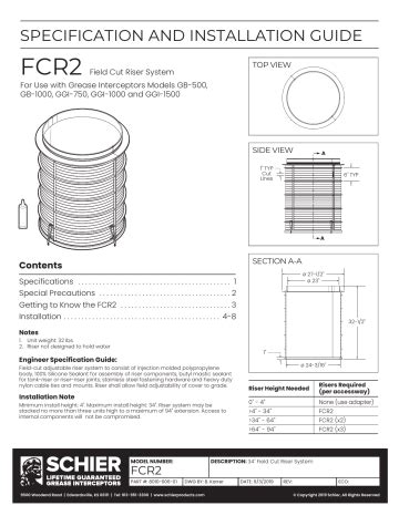 Schier FCR2 Specification And Installation Manual | Manualzz