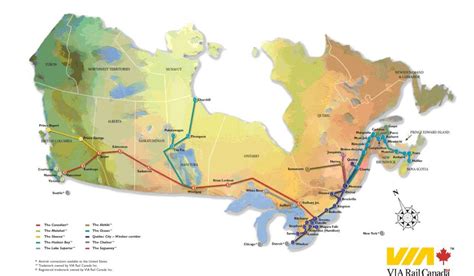 Canada carte ferroviaire - Canada du réseau ferroviaire de la carte ...