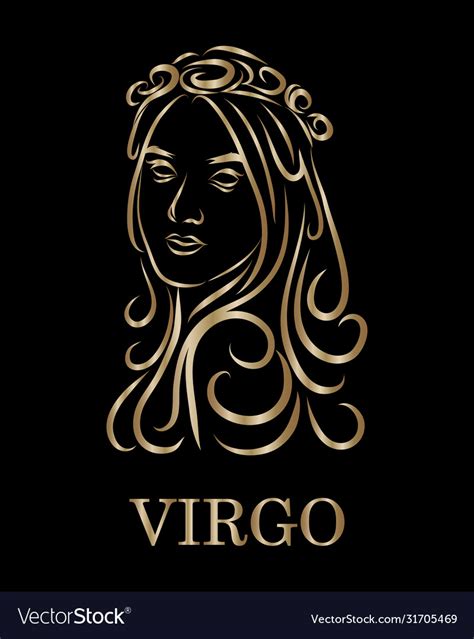 Virgo zodiac line art eps 10 Royalty Free Vector Image