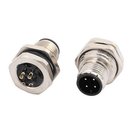 China Male Front Mount M12 Connector 4-Pin a-Coded with Solder Cup Pin ...