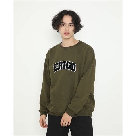 Erigo Sweatshirt Zuka Olive | Shopee Indonesia