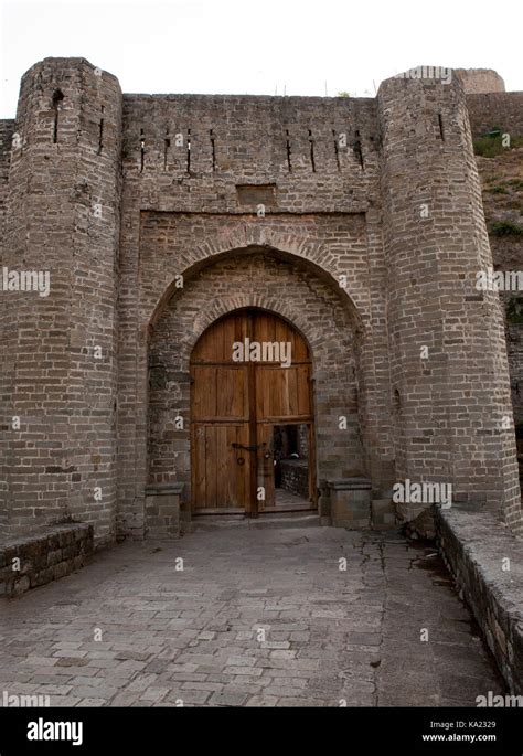 The Kangra Fort, the Main entrance gate, without people. Himachal Pradesh, district of Kangra ...