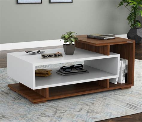 Buy Jevon Coffee Table (Exotic Teak-Frosty White Finish) Online in India at Best Price - Modern ...