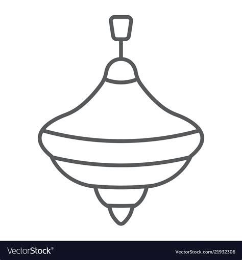 Humming top thin line icon toy and play Royalty Free Vector