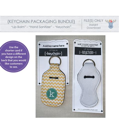 KEYCHAIN PACKAGING BUNDLE Template Ready for You to - Etsy