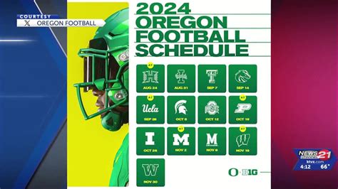 Oregon's 2024 football schedule released; no rivalry game with Oregon ...