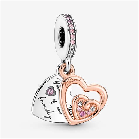 Entwined Infinite Hearts Double Dangle Charm | Two-tone | Pandora Canada