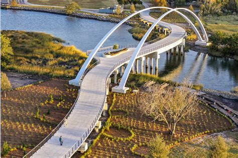 Curved Pedestrian Bridge Railings - North Charleston, SC - Keuka Studios