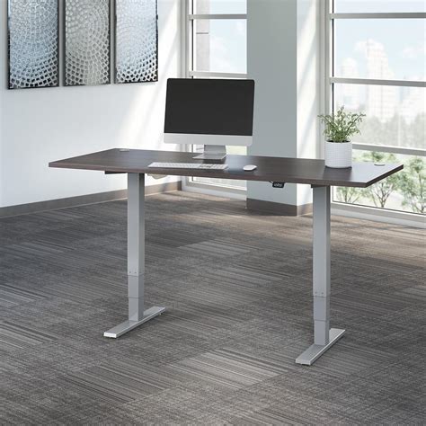 Move 40 Series by Bush Business Furniture 72W x 30D Height Adjustable Standing Desk, Storm Gray ...