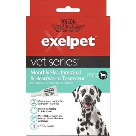 Exelpet Vet Series Monthly Flea, Intestinal & Heartworm Treatment - Dogs Over 25kg | BIG W