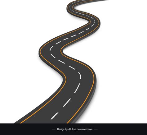 Bumpy road design elements flat curved shape Vectors images graphic art designs in editable .ai ...