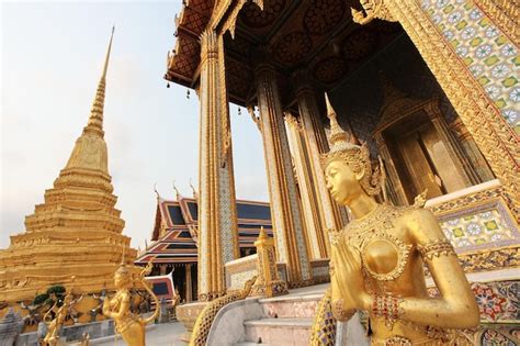 Premium Photo | A golden temple in bangkok