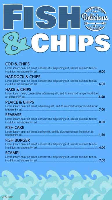 Fish and Chips Digital Menu Template | PosterMyWall