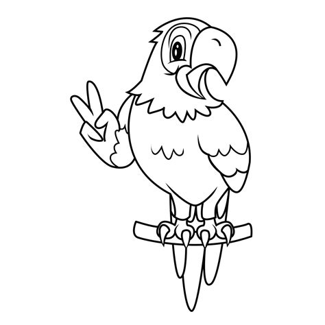 Black And White Parrot Clipart