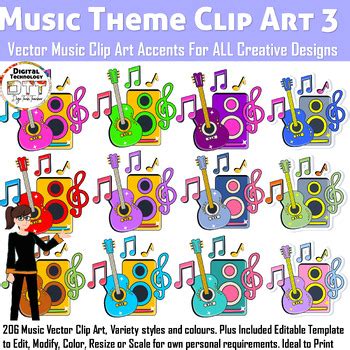 Music Clip Art 3, Media Vector Clip Art, Music Vector Icons, Teacher ...