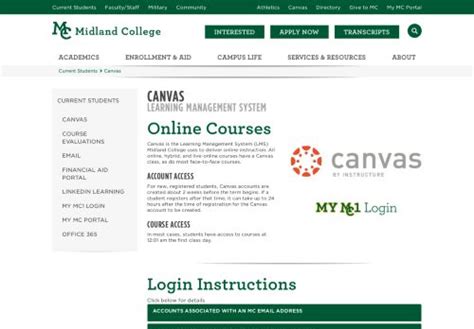 Midland College Canvas Login