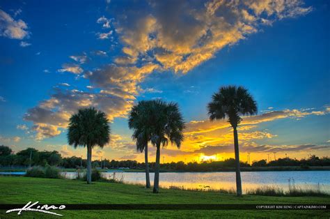 Coral Springs Florida Sunset Over Lake Broward County | HDR Photography by Captain Kimo