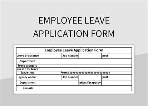 Free Employee Leave Application Form Templates For Google Sheets And Microsoft Excel - Slidesdocs