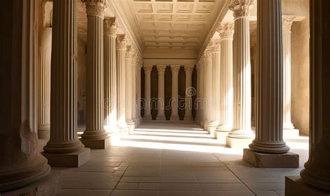 3d Columns Wallpaper. Interior Old Palace Stock Illustration ...