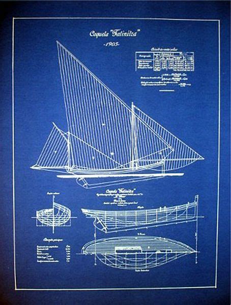 Vintage Sailboat Yacht 1905 Blueprint Plan Drawing 18" x 24" 011 | eBay | Vintage sailboat, Boat ...