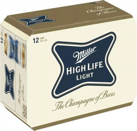 Miller High Life Light Beer, American Style Lager 4.1% ABV Cans, 12 pk / 12 fl oz - Fry’s Food ...