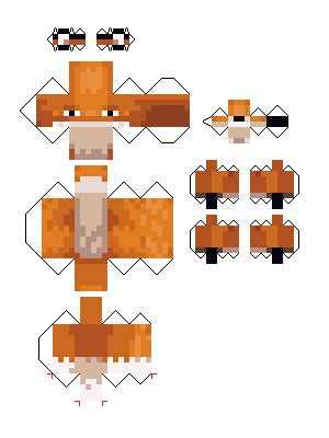 Papercraft Fox and Snow fox (Minecraft snapshot 19w07a) | Minecraft printables, Papercraft ...